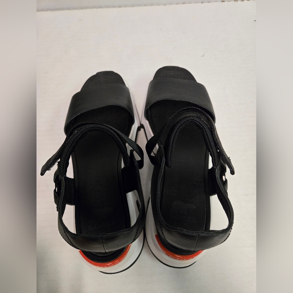 Sorel Women's Kinetic Impact Y Strap High Sandals - Black, Sea Salt Size 9.5 NIB - Picture 13 of 15